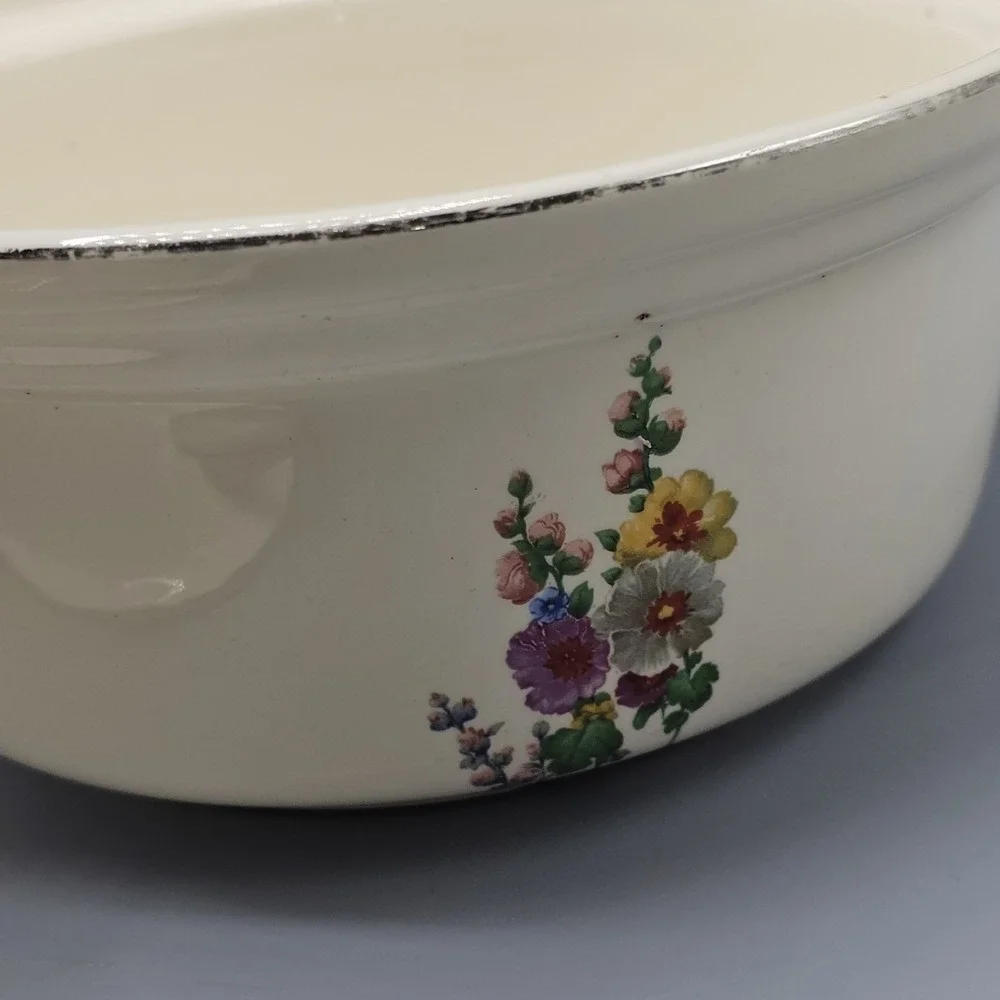 Vintage Universal Potteries Floral Casserole Made In USA Oven Proof Cottagecore